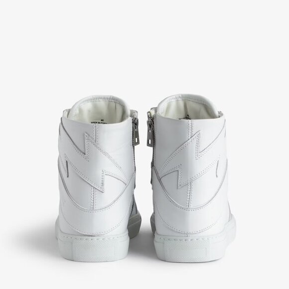 NIB | Zadig and Voltaire ZV1747 High Flash‎ Sneakers White Zip FR40/US9 - Picture 3 of 14